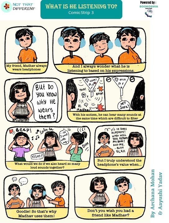 Not That Different comic strip: What is he listening to?