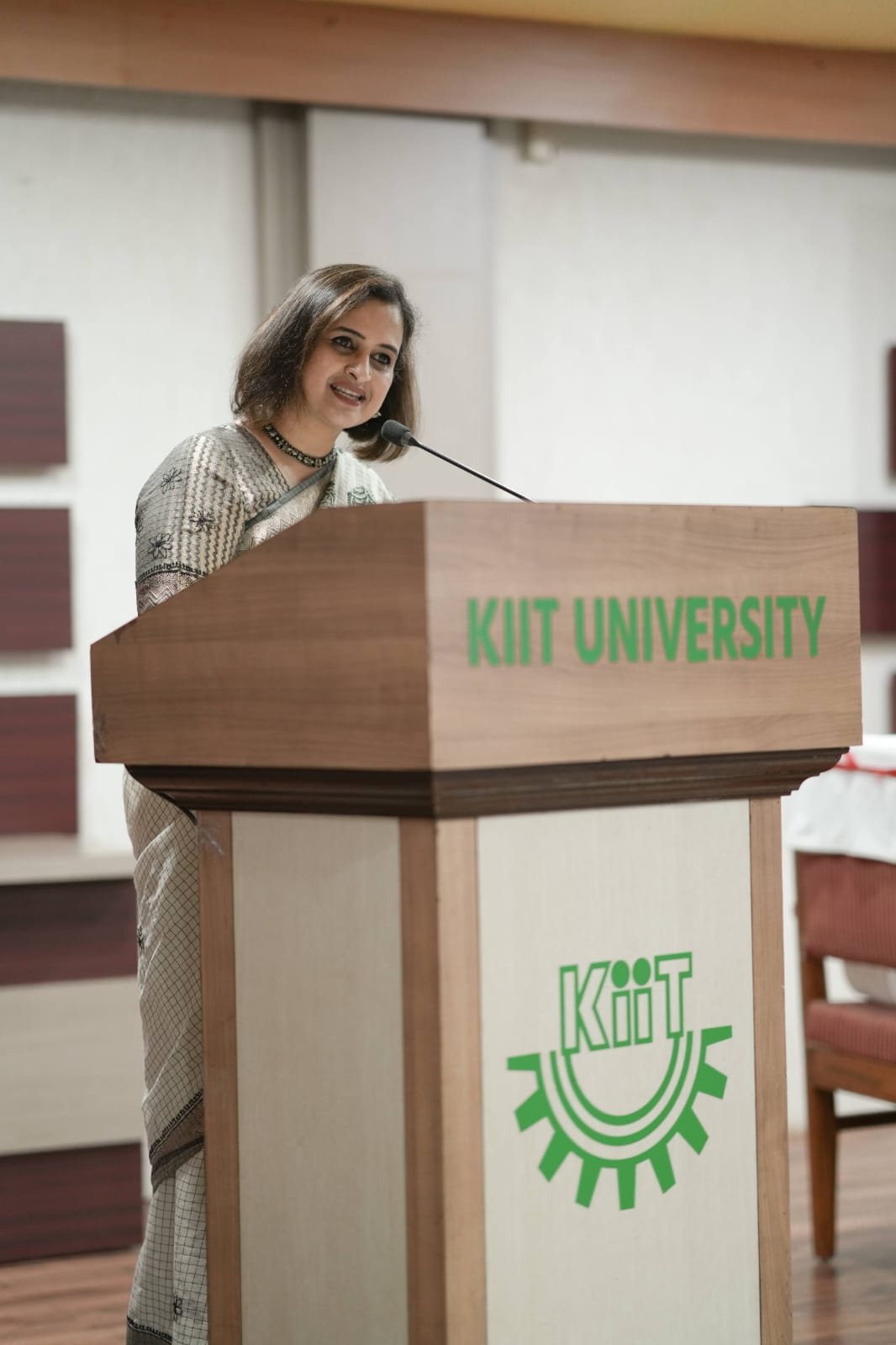 Mugdha Kalra speaking at KIIT University